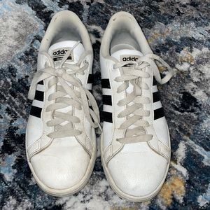 White Adidas cloud foam sneakers